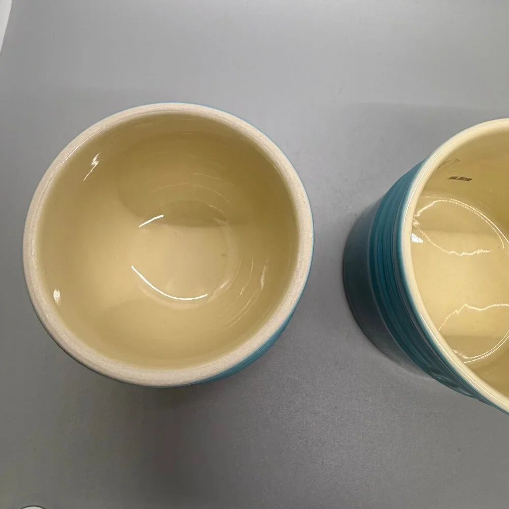 Le Creuset Stoneware Butter Bell Crock (discontinued) Caribbean Blue/Teal Ombré - Picture 9 of 9